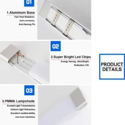 Luminaria Led de superficie SNOKE, 36W, 120cm
