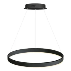 Luminaria superficie o suspendida RING 37W, Ø600mm, negro