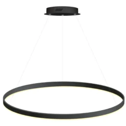 Luminaria superficie o suspendida RING 56W, Ø900mm, negro