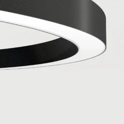 Luminaria superficie o suspendida MOON, 80W, radio 700mm, negro