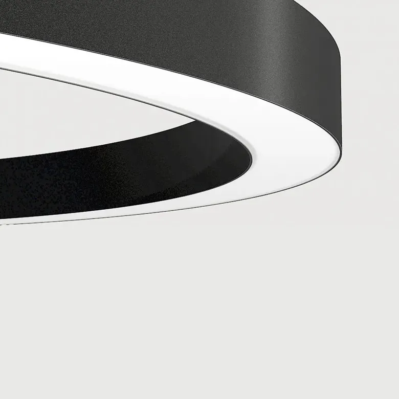 Luminaria superficie o suspendida MOON, 80W, radio 700mm, negro