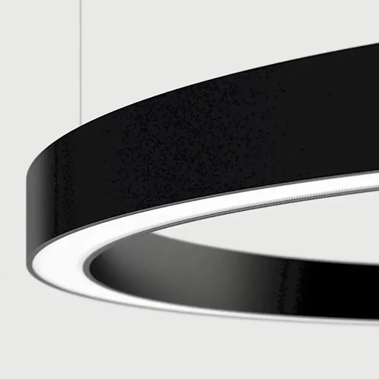 Luminaria superficie o suspendida MOON, 80W, radio 700mm, negro