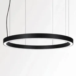 Luminaria superficie o suspendida MOON, 160W, Ø1400mm, negro