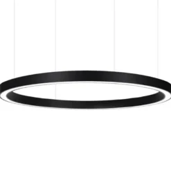 Luminaria superficie o suspendida MOON, 160W, Ø1400mm, negro