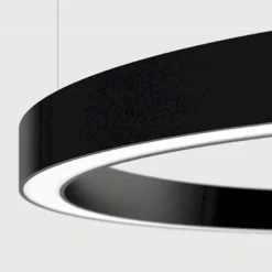Luminaria superficie o suspendida MOON, 160W, Ø1400mm, negro
