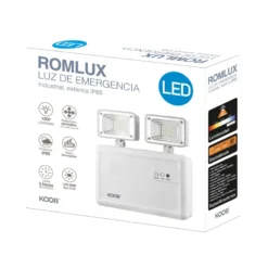 Luz de emergencia LED ROMLUX, Estanca IP65, Industrial