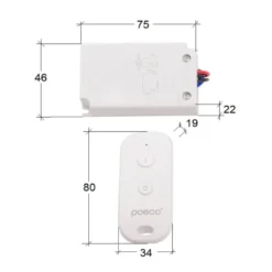 Mando a distancia RF + controlador ON/OFF AC100-250V