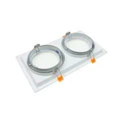 Marco doble Kardan SLIM housing 2 focos, blanco