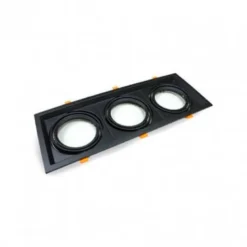 Marco triple Kardan SLIM housing 3 focos, negro