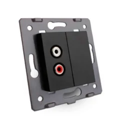 Mecanismo de empotrar Audio RCA, negro LIVOLO