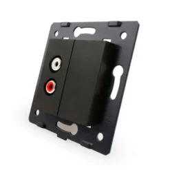 Mecanismo de empotrar Audio RCA, negro LIVOLO