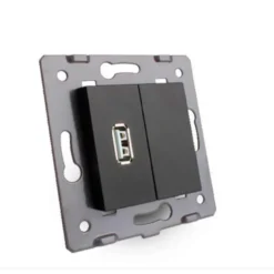 Mecanismo de empotrar enchufe USB, negro LIVOLO