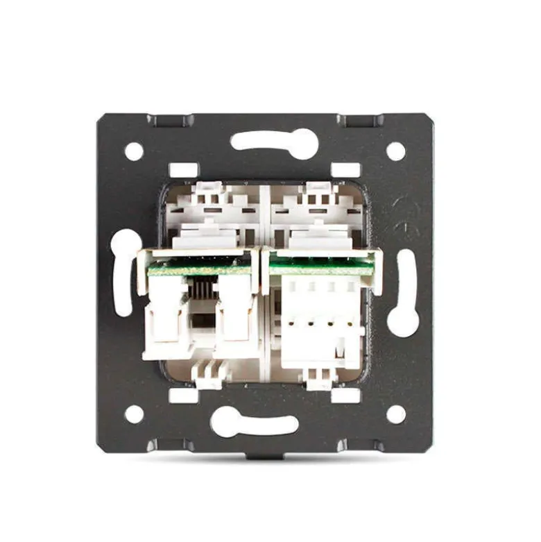 Mecanismo de empotrar Teléfono RJ11 + Red RJ45, blanco LIVOLO
