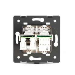 Mecanismo de empotrar Teléfono RJ11 + Red RJ45, gris LIVOLO