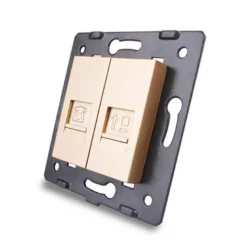 Mecanismo de empotrar Teléfono RJ11 + Red RJ45, golden LIVOLO