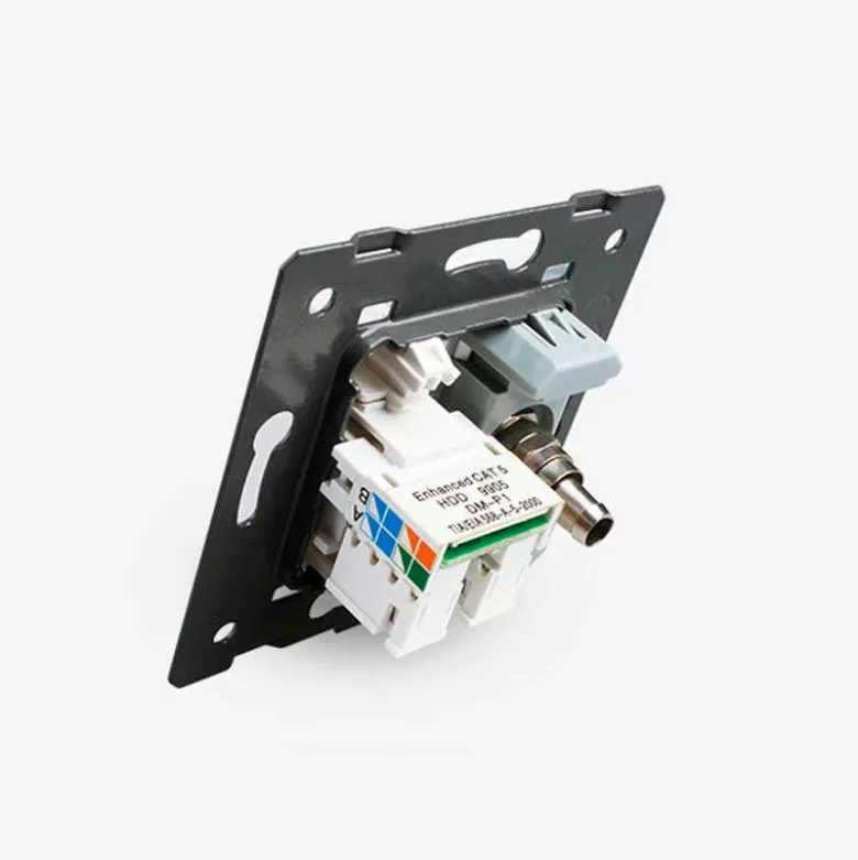 Mecanismo de empotrar TV + Red RJ45, blanco LIVOLO