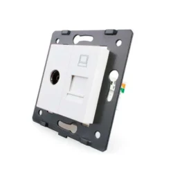 Mecanismo de empotrar TV + Red RJ45, blanco LIVOLO