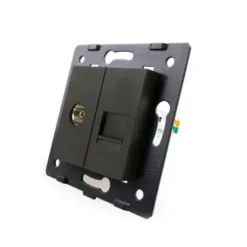 Mecanismo de empotrar TV + Red RJ45, negro LIVOLO