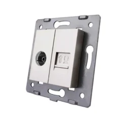 Mecanismo de empotrar TV + Red RJ45, gris LIVOLO