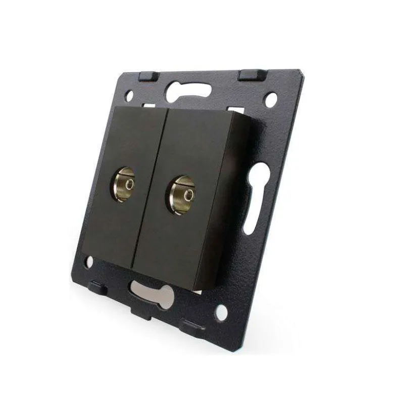 Mecanismo de empotrar 2x TV, negro LIVOLO