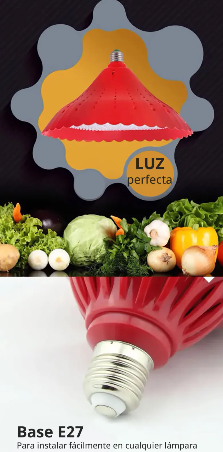 Pack 2 Bombillas E27 Led Profresh para Verduras, 25W