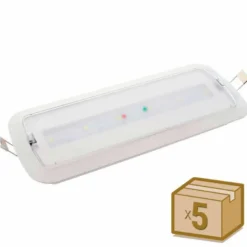 Pack 5 x Luz de emergencia LED NICELUX, Permanente / No permanente