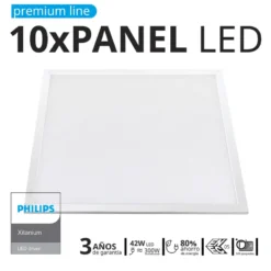 Pack 10 x Paneles LED 42W, 60X60cm, Chip OSRAM + Driver Xitanium, ENEC05