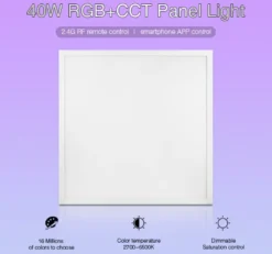 Panel LED Backlit 40W, FUT045A, RGB + CCT, RF, 60x60cm