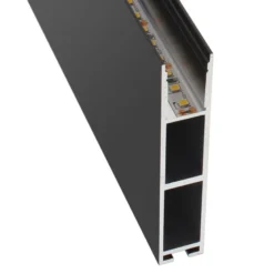 Perfil aluminio PHANTER S1 para tiras LED, 1 metro, negro