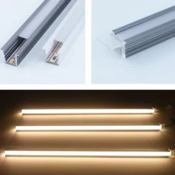 Perfil de aluminio LED LUX SMD2025, DC12V, 200cm, Corte 9mm, 16W, IP20