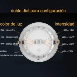 Plafón KRAMFOR 18W CCT y potencia ajustable para techo