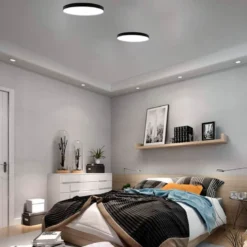Plafón led, Ø 230mm, 24W, regulable, negro