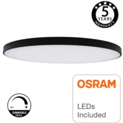 Plafón led, Ø 230mm, 24W, regulable, negro
