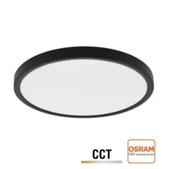 Plafón Led MOON KRAMFOR 22W, Ø300mm, CCT, regulable, negro