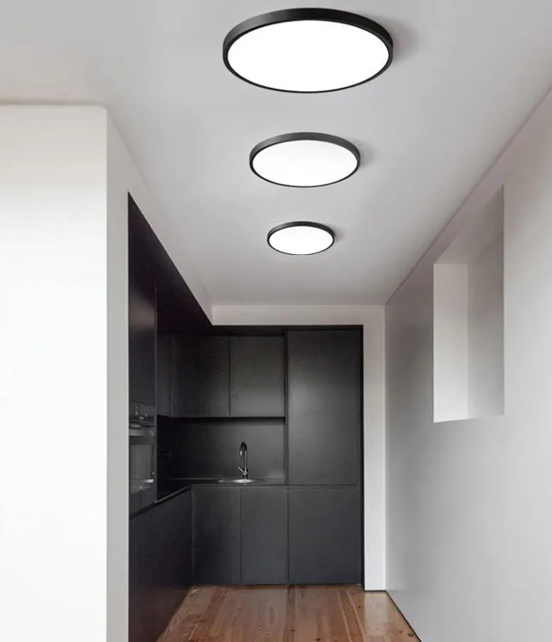 Plafón Led MOON KRAMFOR 22W, Ø300mm, CCT, regulable, negro