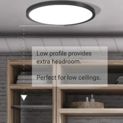 Plafón Led MOON KRAMFOR 42W, Ø400mm, CCT, regulable, negro