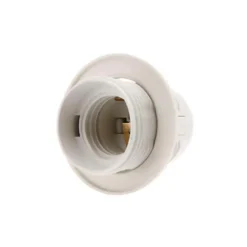 Portalámparas casquillo E27 blanco con arandela
