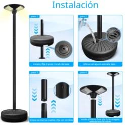 Poste farola portátil acero galvanizado modular 2,2m
