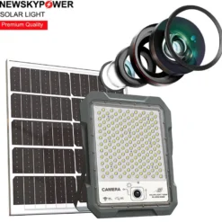Proyector LED + CCTV CAM WiFi, 200W Solar