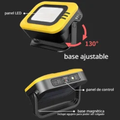 Proyector LED 6 en 1. Solar, Multifunción 50W, CCT, Regulable, Power Bank, Magnético, Litio 3,7V - 6000mAH