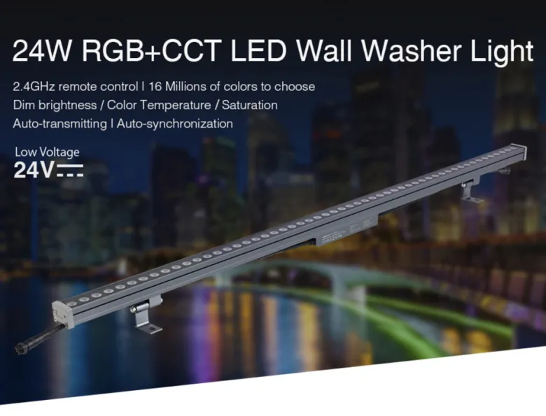 Proyector LED lineal 24W RGB+CCT, DC24V, RF, Alexa, SINC. 1m
