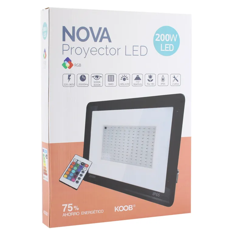 Proyector LED RGB, 200W + mando a distancia