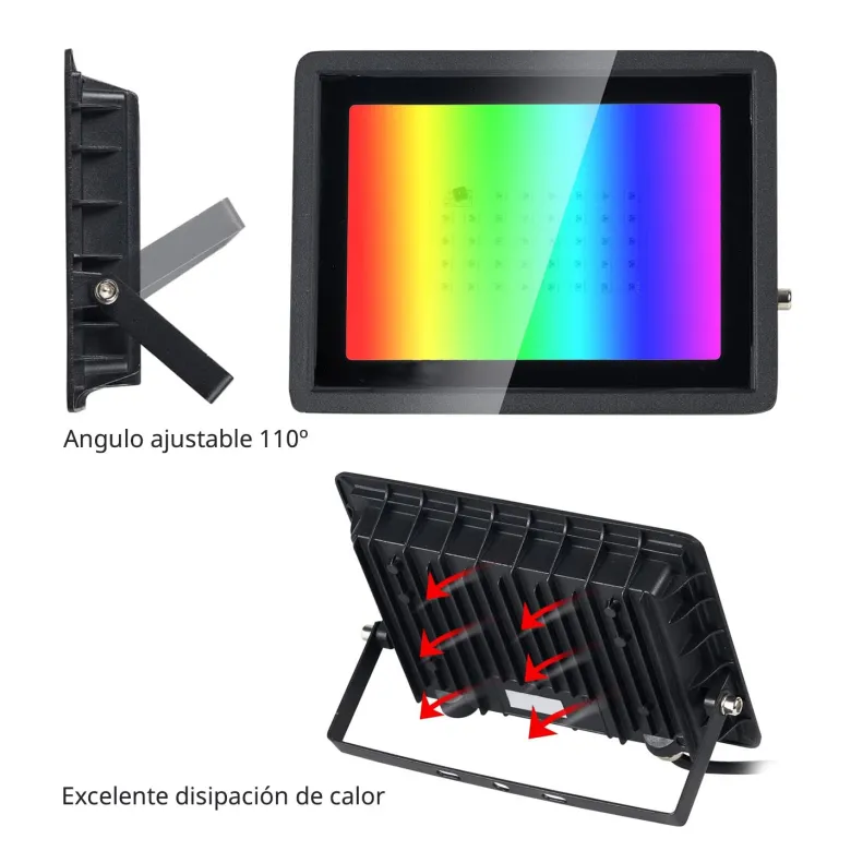 Proyector LED RGB, 200W + mando a distancia