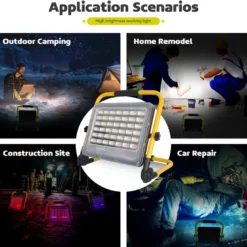 Proyector LED, 200W con batería de Litio recargable + emergencia