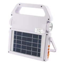 Proyector LED, 100W solar/con batería recargable + emergencia + power bank + bluetooth speaker