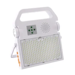 Proyector LED, 100W solar/con batería recargable + emergencia + power bank + bluetooth speaker