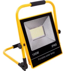 Proyector LED, 100W solar con batería recargable + power bank + emergencia