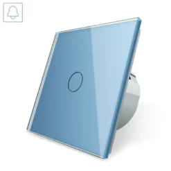 Pulsador timbre táctil, frontal azul LIVOLO