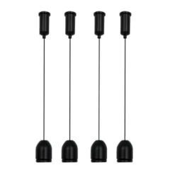 Set de 4 cables de suspensión para instalación de panel led 1m, negro