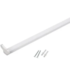 Soporte para 2 Tubos LED T8 de 60 cm. Conexión uno o dos Laterales